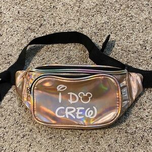 Disney Holographic Belt Bag with Black Adjustable Strap”I Do Crew”
